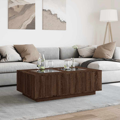 Salongbord Sofabord Brun Eik med Infinity LED 116x69x40 cm