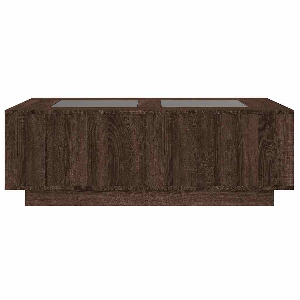Salongbord Sofabord Brun Eik med Infinity LED 116x69x40 cm