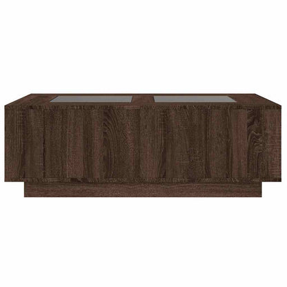 Salongbord Sofabord Brun Eik med Infinity LED 116x69x40 cm