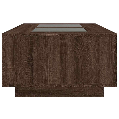Salongbord Sofabord Brun Eik med Infinity LED 116x69x40 cm