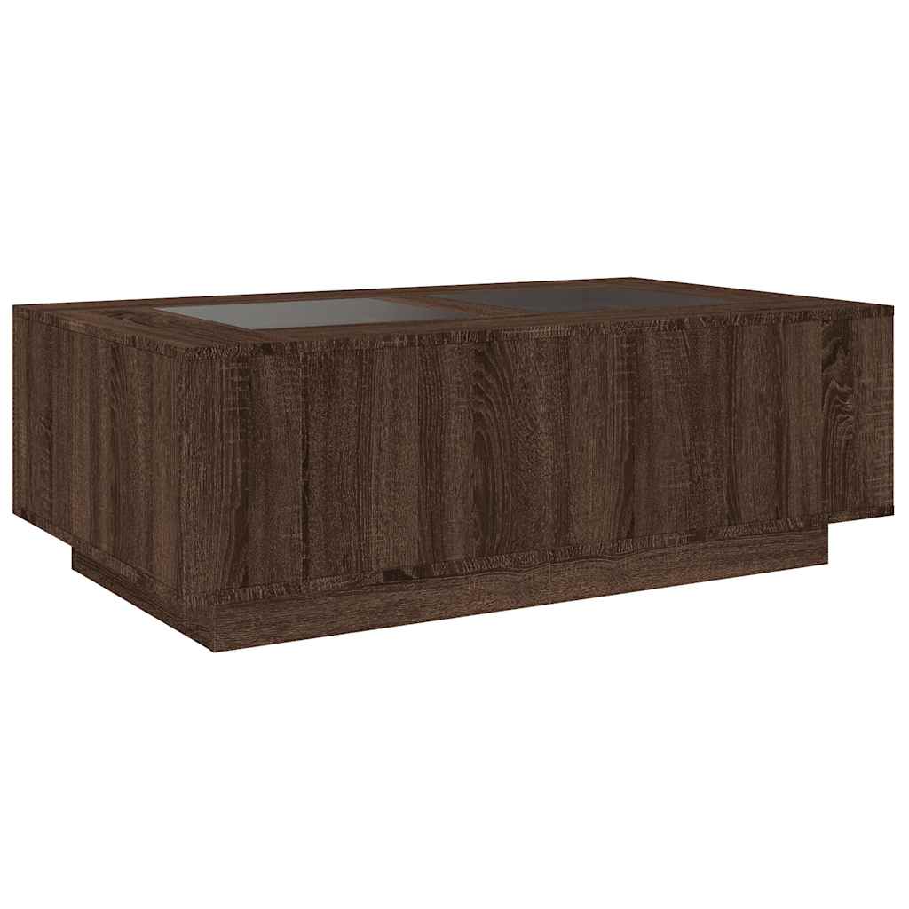 Salongbord Sofabord Brun Eik med Infinity LED 116x69x40 cm