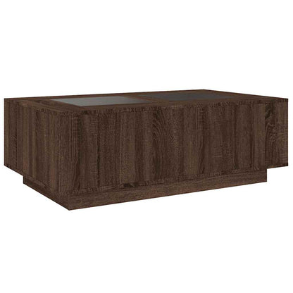Salongbord Sofabord Brun Eik med Infinity LED 116x69x40 cm