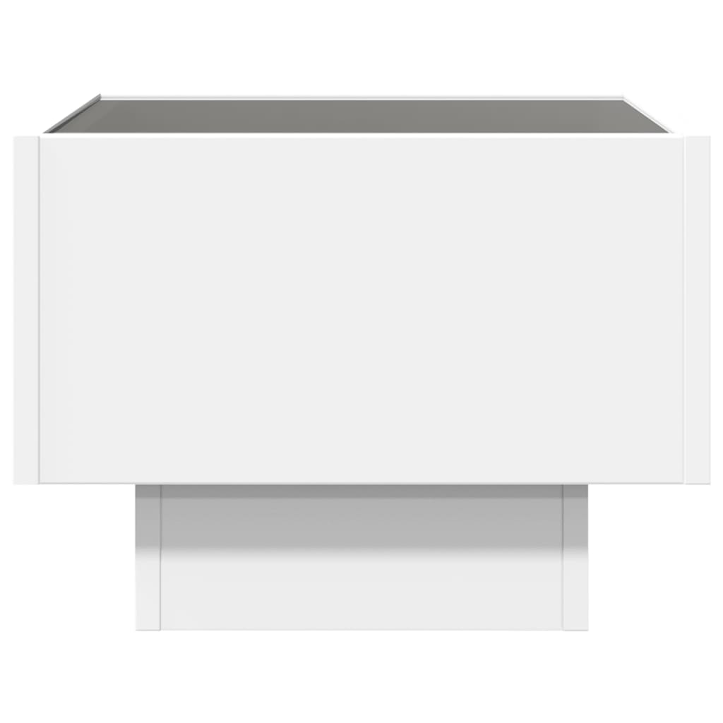 Salongbord Sofabord Hvit med Infinity LED 40x40x30 cm
