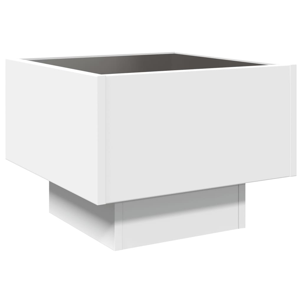 Salongbord Sofabord Hvit med Infinity LED 40x40x30 cm