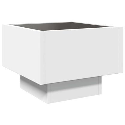 Salongbord Sofabord Hvit med Infinity LED 40x40x30 cm