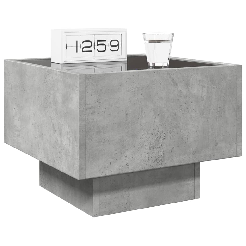 Nattbord Sengbord Betonggrå med Infinity LED 40x40x30 cm