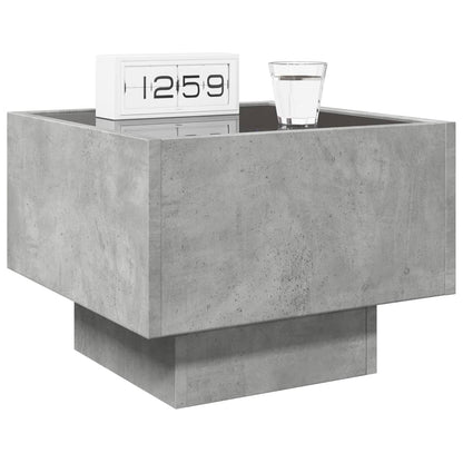 Nattbord Sengbord Betonggrå med Infinity LED 40x40x30 cm