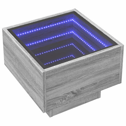Nattbord Sengbord Sonoma Grå med Infinity LED 40x40x30 cm