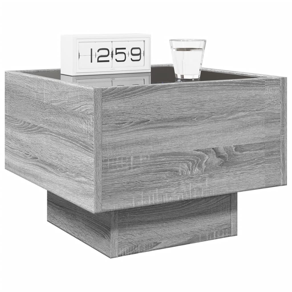 Nattbord Sengbord Sonoma Grå med Infinity LED 40x40x30 cm
