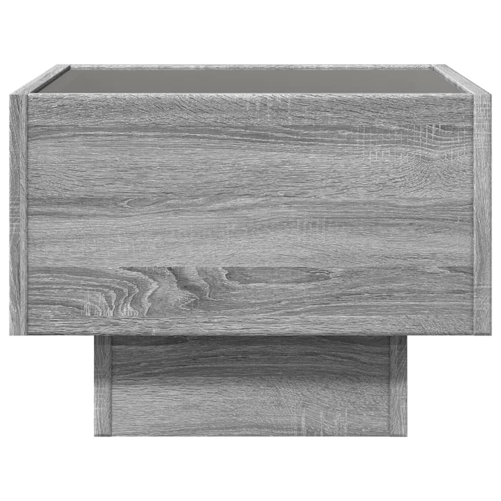 Nattbord Sengbord Sonoma Grå med Infinity LED 40x40x30 cm