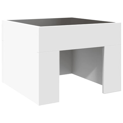 Salongbord Sofabord Hvit med Infinity LED 40x40x30 cm