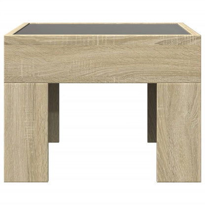 Salongbord Sofabord Sonoma Eik med Infinity LED 40x40x30 cm
