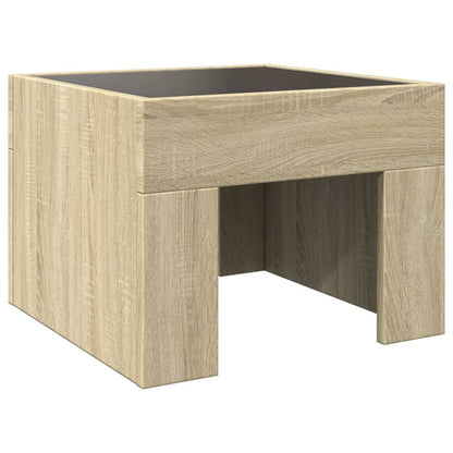Salongbord Sofabord Sonoma Eik med Infinity LED 40x40x30 cm