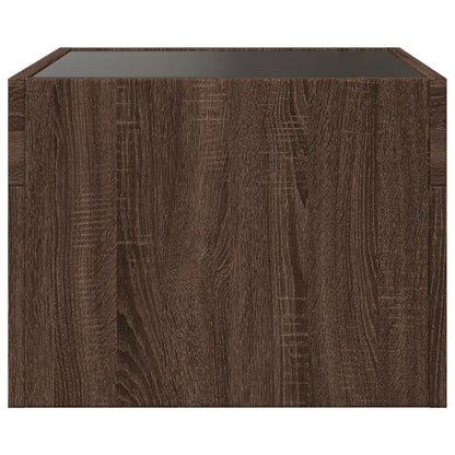 Salongbord Sofabord Brun med Infinity LED 40x40x30 cm