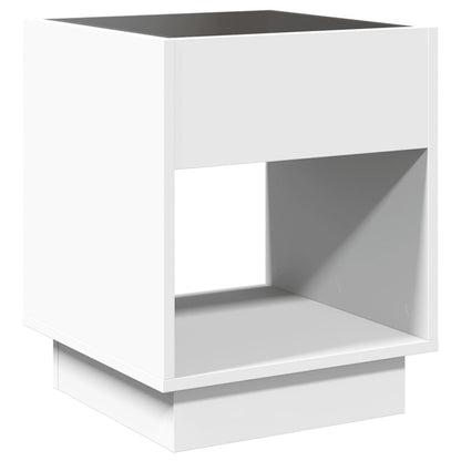 Salongbord Sofabord Hvit med Infinity LED 40x40x50 cm