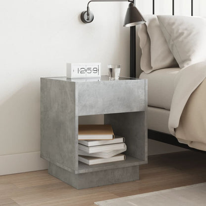 Salongbord Sofabord Betonggrå med Infinity LED 40x40x50 cm