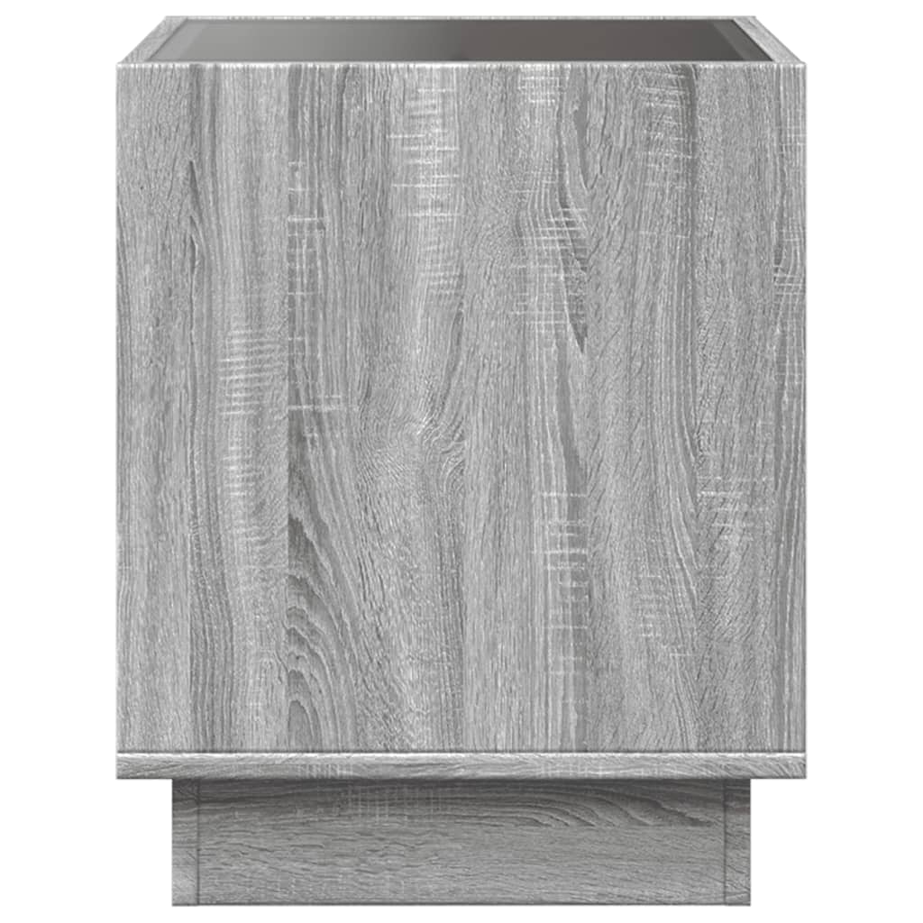 Salongbord Sofabord Sonoma Grå med Infinity LED 40x40x50 cm