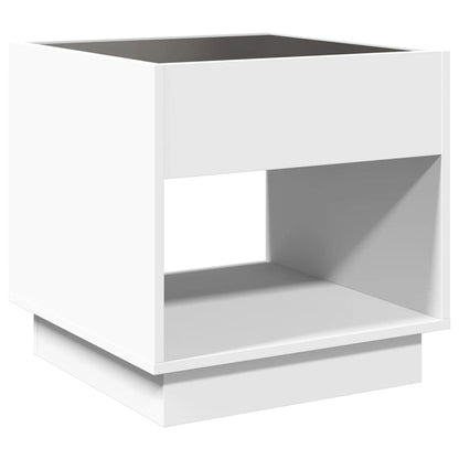 Salongbord Sofabord Hvit med Infinity LED 50x50x50 cm