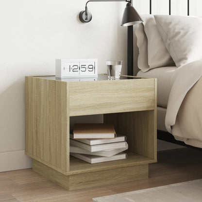 Salongbord Sofabord Sonoma Eik med Infinity LED 50x50x50 cm