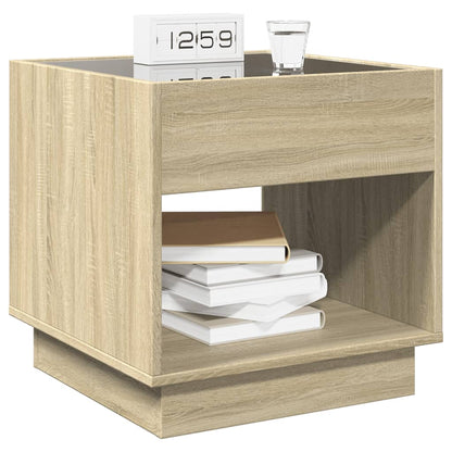 Salongbord Sofabord Sonoma Eik med Infinity LED 50x50x50 cm