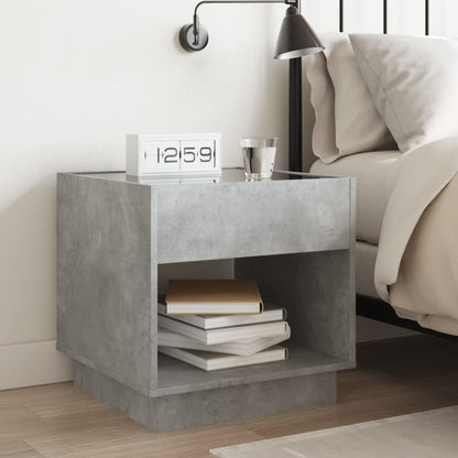 Salongbord Sofabord Betonggrå med Infinity LED 50x50x50 cm
