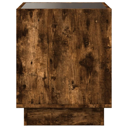 Nattbord Sengbord Røkt Eik med Infinity LED 50x50x50 cm