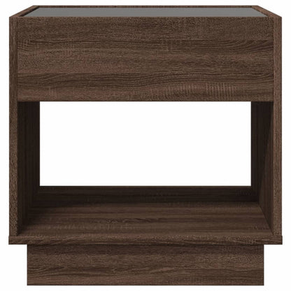 Salongbord Sofabord Brun Eik med Infinity LED 50x50x50 cm