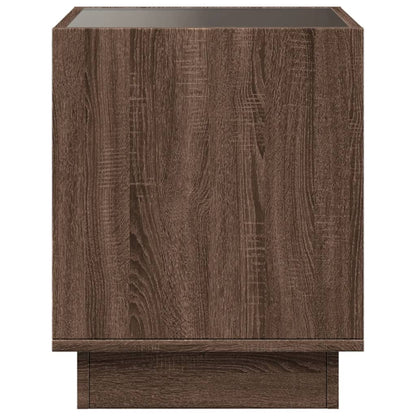 Salongbord Sofabord Brun Eik med Infinity LED 50x50x50 cm