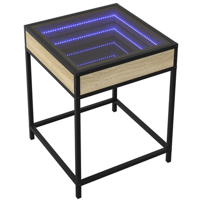 Salongbord Sofabord Sonoma Eik med Infinity LED 40x40x51 cm