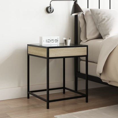 Salongbord Sofabord Sonoma Eik med Infinity LED 40x40x51 cm