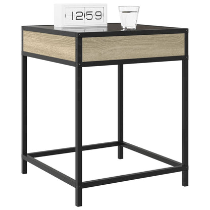 Salongbord Sofabord Sonoma Eik med Infinity LED 40x40x51 cm