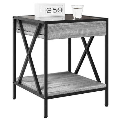 Salongbord Sofabord Sonoma Grå med Infinity LED 40x40x49 cm