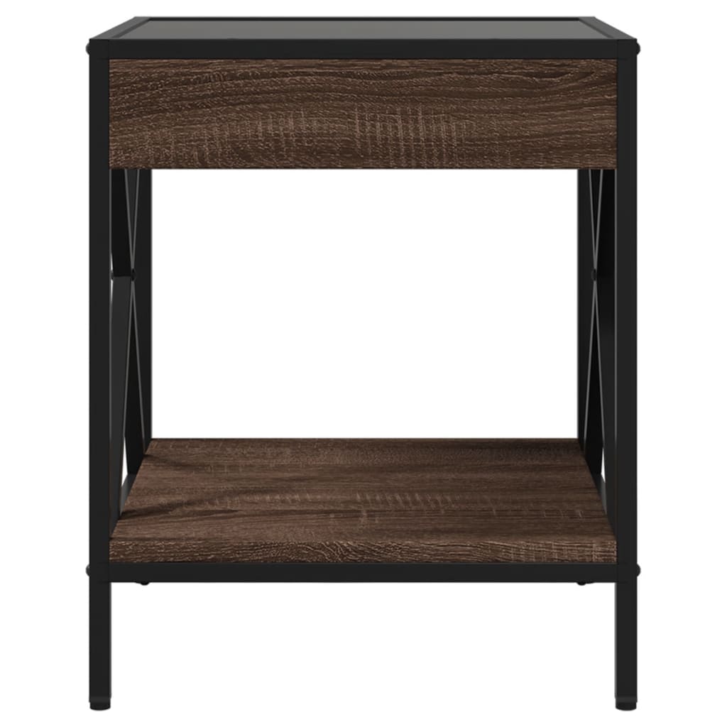 Salongbord Sofabord Brun Eik med Infinity LED 40x40x49 cm