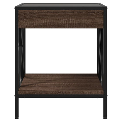 Salongbord Sofabord Brun Eik med Infinity LED 40x40x49 cm