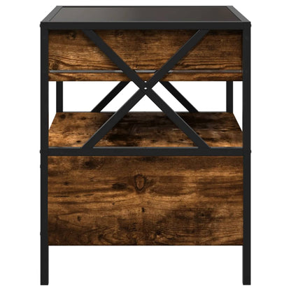 Nattbord Sengbord Røkt Eik med Infinity LED 40x40x51 cm