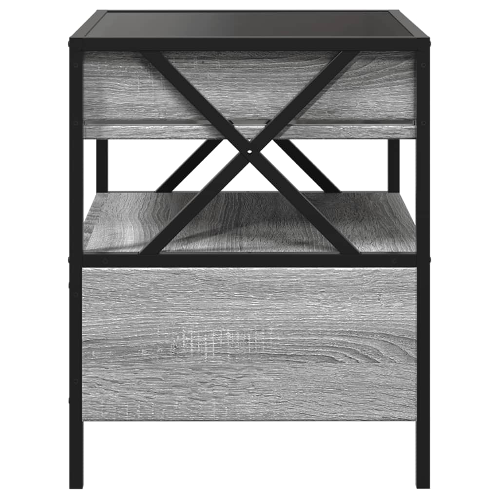 Salongbord Sofabord Sonoma Grå med Infinity LED 40x40x51 cm