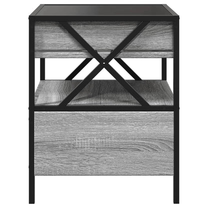 Salongbord Sofabord Sonoma Grå med Infinity LED 40x40x51 cm