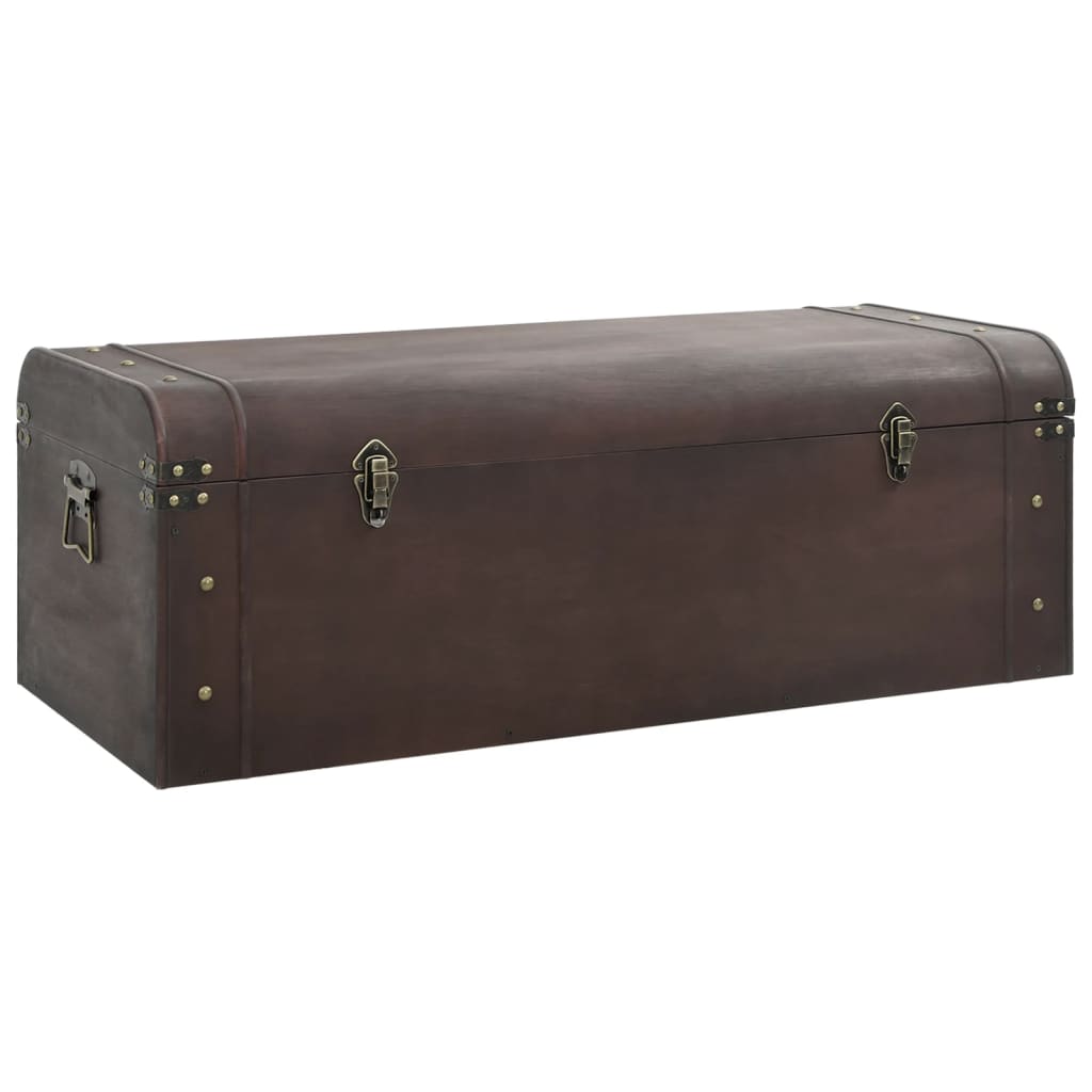 Oppbevaringskiste med låser mørkebrun 110x50x39,5 cm kryssfiner