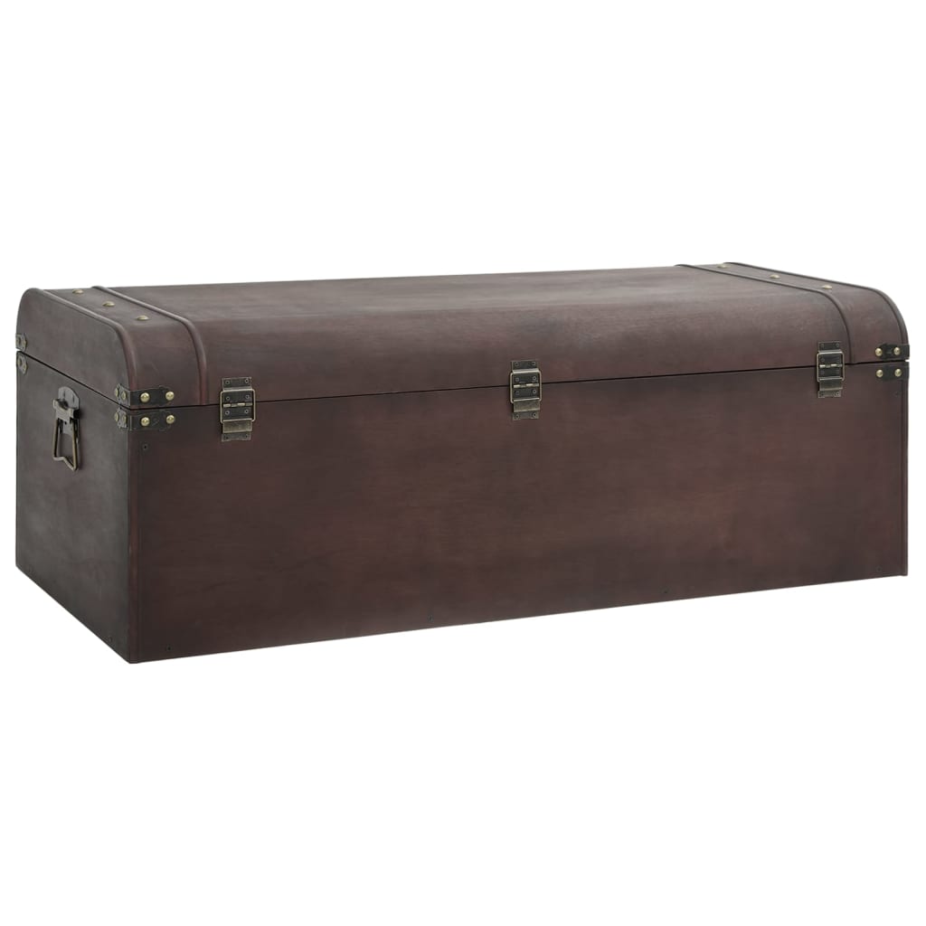 Oppbevaringskiste med låser mørkebrun 110x50x39,5 cm kryssfiner