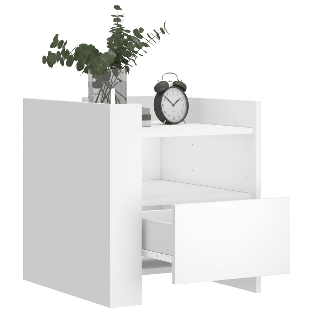 Nattbord Sengbord Hvit 45x50x50 cm