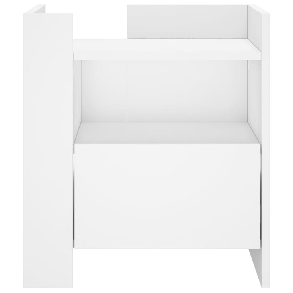 Nattbord Sengbord Hvit 45x50x50 cm