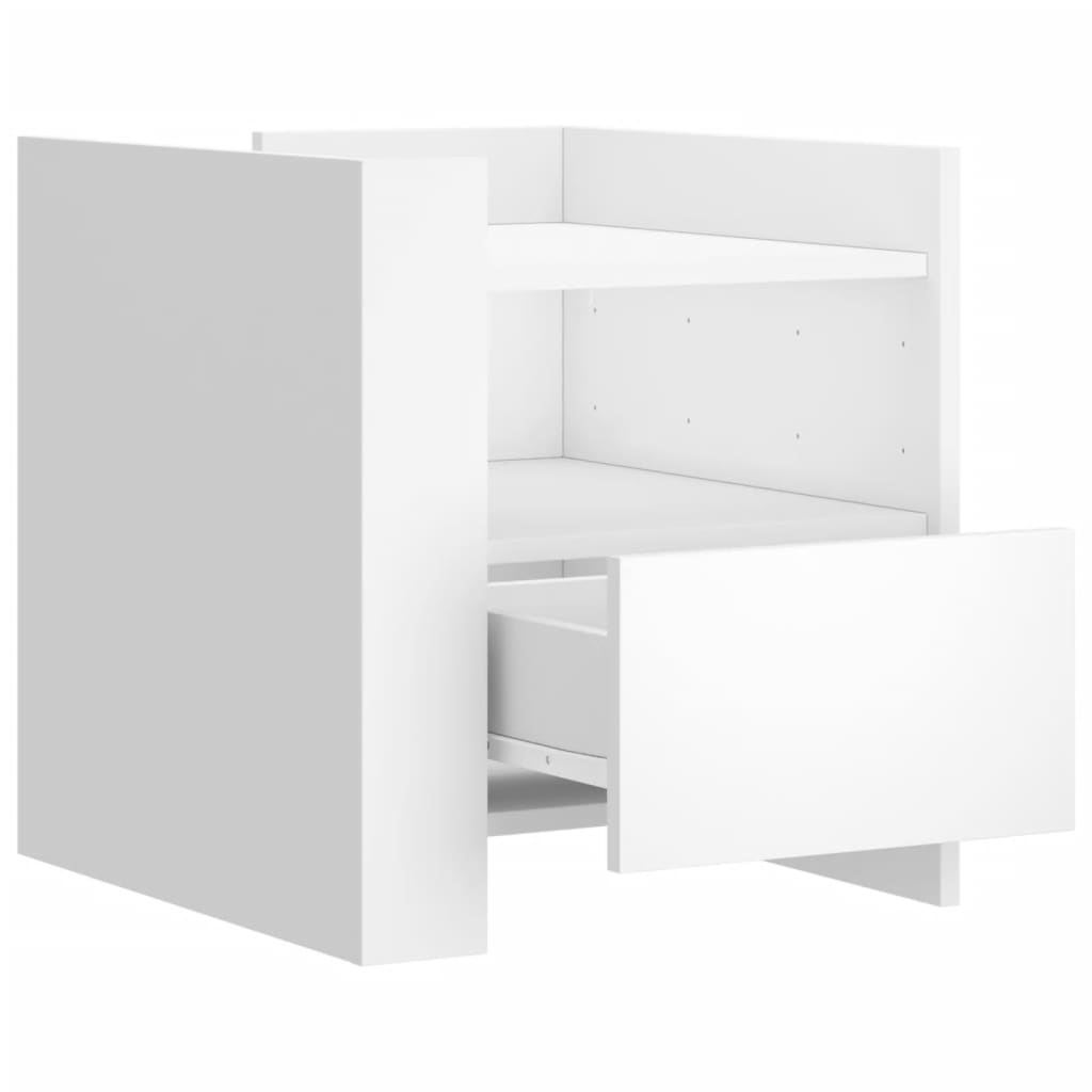 Nattbord Sengbord Hvit 45x50x50 cm