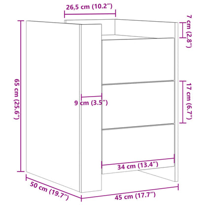 Nattbord Sengbord Svart 45x50x65 cm