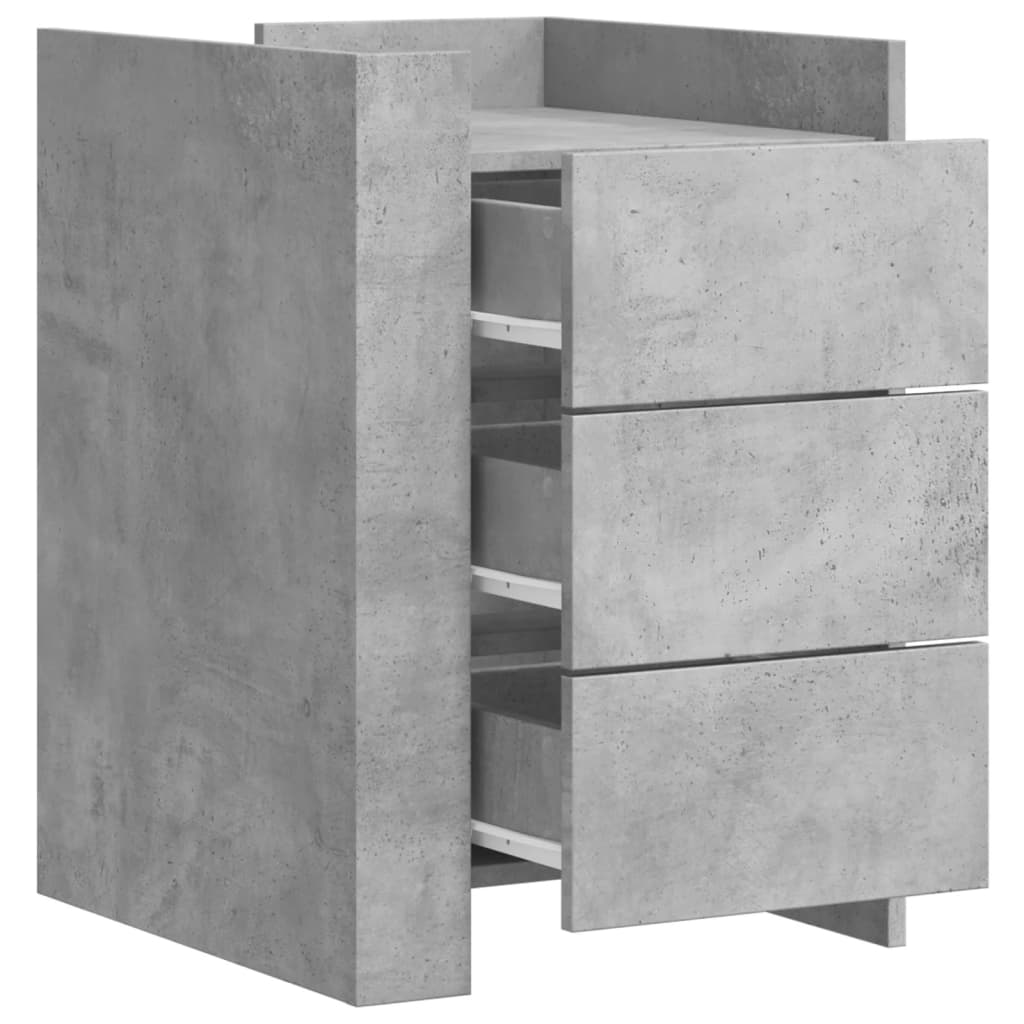 Nattbord Sengbord Betonggrå 45x50x65 cm