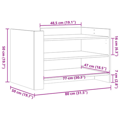 Salongbord Sofabord Hvit 80x50x50 cm
