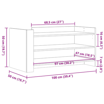 Salongbord Sofabord Hvit 100x50x50 cm