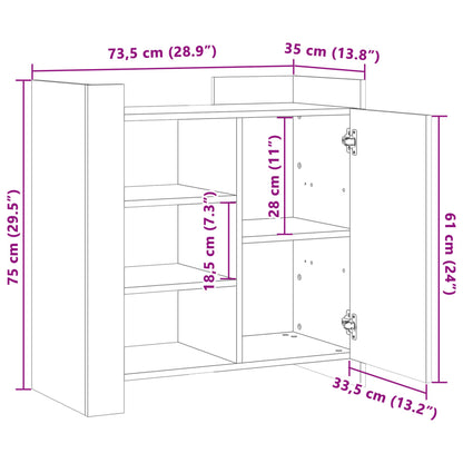 Skjenk Brun Eik 73,5x35x75 cm