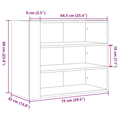 Veggskap Hvit 75x35x60 cm