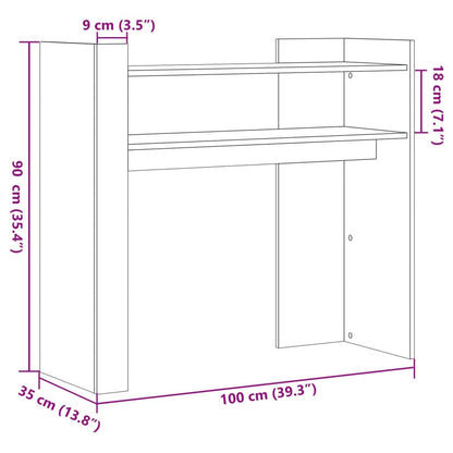 Avlastningsbord konsollbord Betonggrå 100x35x90 cm