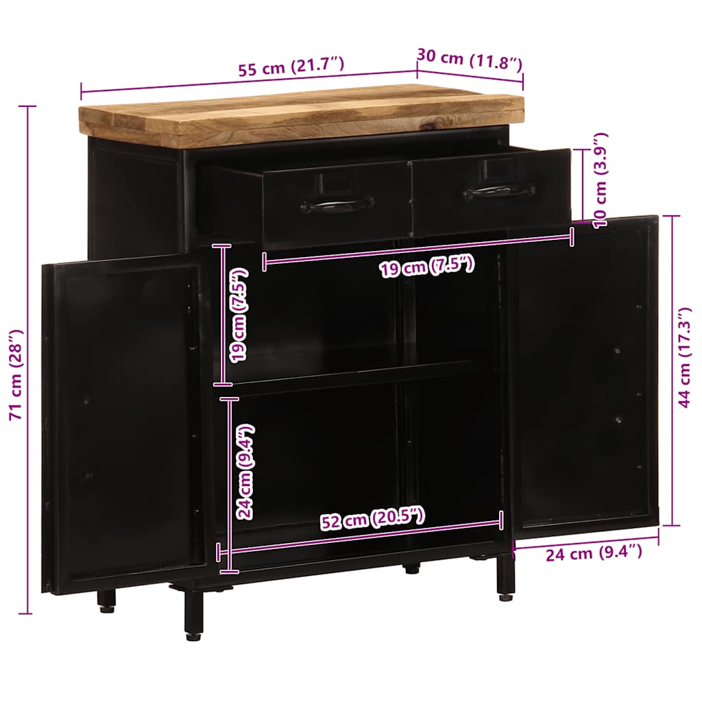 Skjenk Tre heltre mango 55x30x71 cm